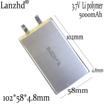 1-10 шт. DIY Батареи 3,7 В Литий-полимерная литиевая батарея 4858102 5000 мАч Для планшетного компьютера Мобильного питания медицинского мониторинга
