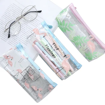 10 упаковок/лот, четыре варианта корейской версии Свежего и прозрачного литературного Фламинго, Большая вместительная студенческая сумка для канцелярских принадлежностей