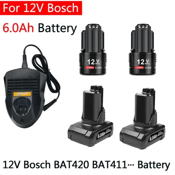 12V Bosch 6Ah Литий-ионный BAT420 BAT411 Сменный Аккумулятор для Bosch BAT411 BAT412 BAT413 BAT414 Аккумулятор 10,8 V Беспроводные Электроинструменты