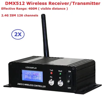 2,4 G ISM 126 Chs 400M Эффективный Диапазон DMX512 Беспроводной Приемник Передатчик 2В1 ЖКДисплей Ретранслятор DMX512 Светодиодная Осветительная Консоль