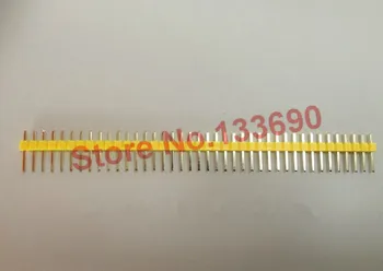 200 шт./Лот, 2,54 мм, Желтая Однорядная Штекерная прокладка с 1X40 контактами, позолоченная ROHS, НОВАЯ
