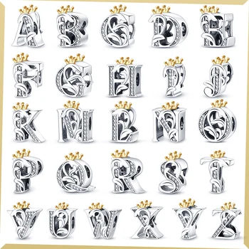 2023 Новый 925 Пробы Серебряный Алфавит A-Z, 26 букв, Бусины, подвески, Подходят Для Браслета Pandora, Женские ювелирные изделия 