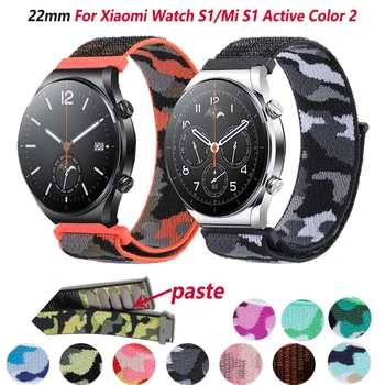 22 мм Нейлоновый Ремешок Smartwatch Correa Браслет Для Mi S1 Active Color 2 Ремешок Для Часов Xiaomi Watch S1 Глобальная Версия Браслет Ремень