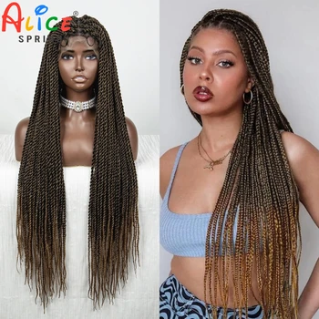 40 дюймов длинные прямые синтетические полные кружевные парики плетеные крючком плетение парик с волосами младенца для черных женщин цветные оплетенная парики