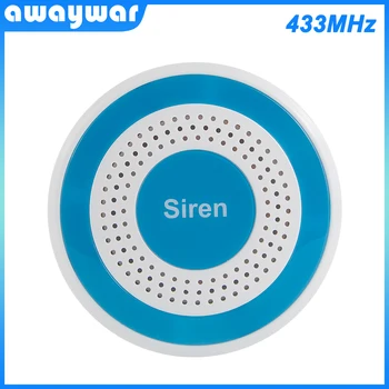 Awaywar 433 МГц Беспроводная Сирена, звук и свет, Автономная сирена 100 дБ Для домашней охранной звуковой сигнализации DIY Kit