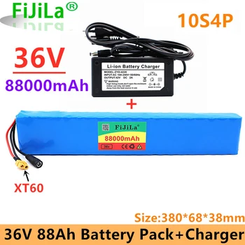 Bateriaoriginal18650pacotedebateriasde lítio, alta potência, 600 w, 36 v, 88ah, para bicicleta elétrica, acompanha carregador