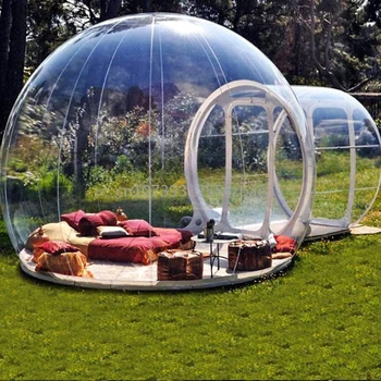 DIY Домашний Дом Кемпинг на заднем дворе Дождь Кемпинг на открытом воздухе Надувная палатка с пузырями Большая и ветрозащитная Кабина Прозрачная палатка с пузырями