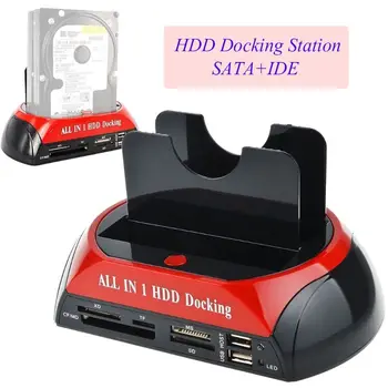 IDE SATA Dual All In 1 HDD Dock Док-станция Жесткий диск Hdd 2.5 3.5 Считыватель USB 2.0 US Внешняя коробка Корпус Кейс