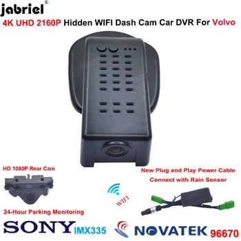 Jabriel Новый 4K 2160P Автомобильный Видеорегистратор Dash Cam Передняя и Задняя Камера Видеорегистратор Wifi 24H Автомобильные Камеры для Volvo S60 V60 2020 2021 2022