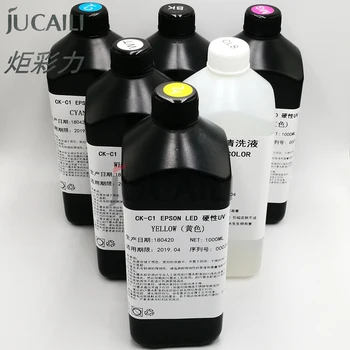 Jucaili 1000 мл светодиодный УФ-чернила для твердого материала для Epson tx800/XP600/DX5/DX7 головка для Xuli Human Большой Планшетный принтер твердые чернила