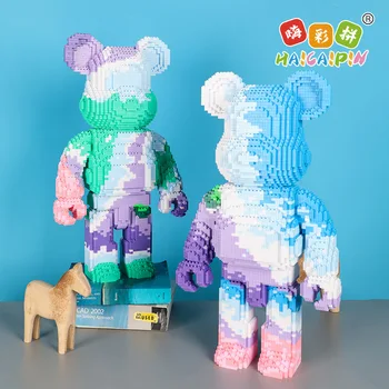 Kawaii Animal Bearbricks Кролик Строительный блок Креативная мультяшная модель В сборе 3D DIY Волшебные кирпичи Игрушки Для детей Подарок на День Рождения