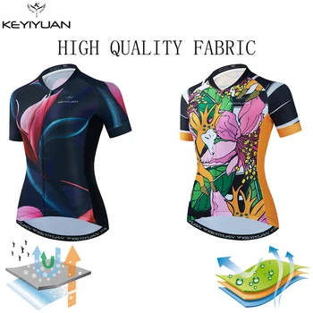 KEYIYUAN/ Женская Велосипедная майка, Летняя Велосипедная рубашка с коротким рукавом, топы для гоночных велосипедов, спортивная одежда MTB, Camisa Ciclismo Feminina