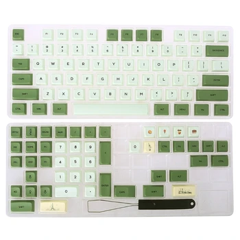Matcha Dye Sub ZDA PBT колпачок для клавиш, похожий на XDA Японский Корейский русский для клавиатуры MX 104 87 61 Мелодия 96 KBD75 ID80 GK64 68 SP84