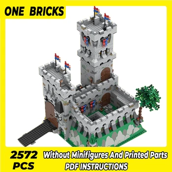 Moc Строительные блоки, модель Крепости, Королевский замок, Технические кирпичи, сборка своими руками, строительные игрушки для детей, праздничные подарки
