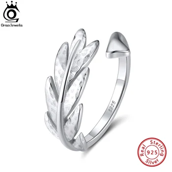 ORSA JEWELS, Серебро 925 Пробы, Регулируемые Креативные кольца с листьями для женщин, 14K Позолоченные Открытые кольца, Ювелирные подарки SR274