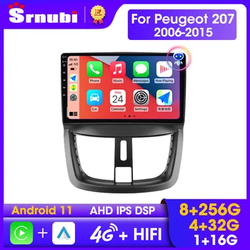 Srnubi для PEUGEOT 207 CC 207CC 2006-2015 Android 11 Carplay Авто Радио Мультимедийный Видеоплеер 2Din GPS Стерео DVD Динамики