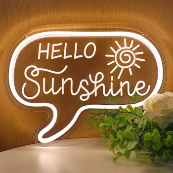 TONGER Hello Sunshine, светодиодная настенная неоновая Вывеска, лампа Для Оформления вечеринки, мероприятия, Праздничного бара