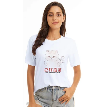 YRYT, новая летняя хлопковая футболка, женская футболка с креативным принтом милого кота, короткий рукав, Удобные хлопковые повседневные леггинсы, топ