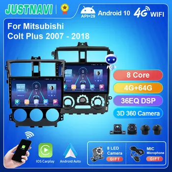 Автомагнитола Android 10 для Mitsubishi Colt Plus 2007-2018 CarPlay Bluetooth, мультимедийный видеоплеер, WIFI, 4G, разделенный экран, FM, AM, DSP