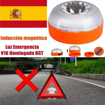 Автомобильный аварийный фонарь Световой сигнал V16, Омологированный, одобренный Dgt, маячок, USB-Перезаряжаемый стробоскоп с магнитной индукцией