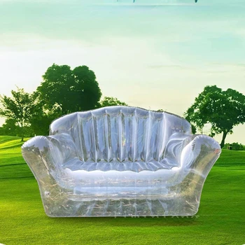 Двухместный надувной диван Прозрачной серии, Бытовой Портативный Диван на открытом воздухе, Удобное качественное мягкое кресло