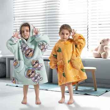 Детское одеяло с капюшоном, Удобное Милое Теплое одеяло с капюшоном, Карманный дизайн, ТВ-одеяла для сна, костюмированных вечеринок