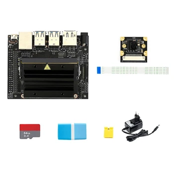 Для Jetson Nano B01 4GB AI Development Kit + Камера IMX219-77 + 64G SD-карта + Кард-ридер + Крышка-перемычка + Питание
