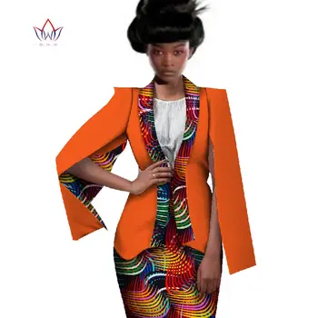 Женская одежда в африканском стиле, комплект из двух предметов, платье, костюм для женщин, топы, жакет и юбка с принтом, одежда Bazin Riche WY551