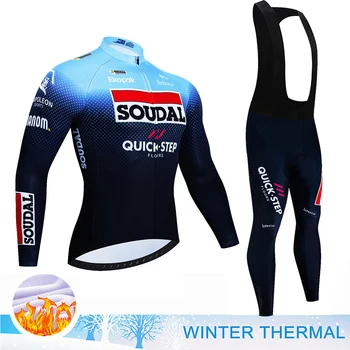 Зимний комплект для велоспорта Quick · Step, термо-флисовая Одежда для Велоспорта MTB, Велосипедная одежда, Сохраняющая тепло, Костюм для велоспорта на горном Велосипеде