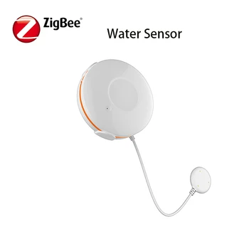 Зонд датчика утечки воды Tuya Zigbee Водонепроницаемый IP55 Приложение дистанционного управления для обнаружения утечки через перелив для обеспечения безопасности дома и сада