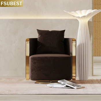 Итальянское минималистичное Роскошное Кресло для домашнего отдыха, Мебель для гостиной, Стул с высокой спинкой