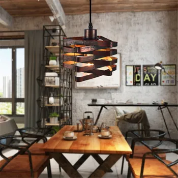 Креативный американский подвесной светильник E27 в ретро-железной клетке, промышленный подвесной светильник для квартиры, Кофейня, бар, Hanglamp Deco