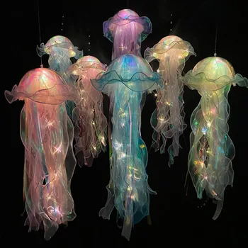 Лампа в виде медузы, переносная цветочная лампа, Лампа для украшения атмосферы в комнате для девочек, Ночная лампа для спальни, украшение дома