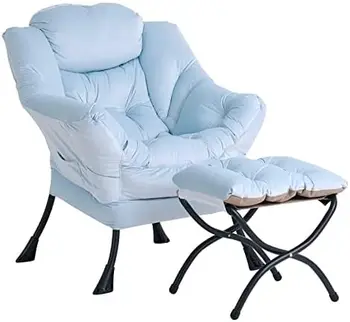 Ленивое кресло с оттоманкой, Современное кресло для отдыха с подлокотниками и боковым карманом, Набор мягких диванных кресел для отдыха, для чтения