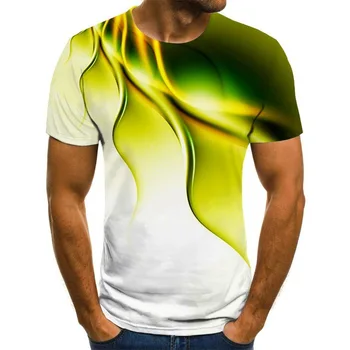 Летняя 3D геометрическая переливающаяся цифровая печать, Модная мужская и женская рубашка, футболка с короткими рукавами, детская одежда