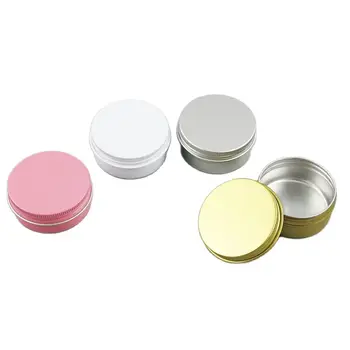 металлическая баночка для крема для лица весом 30шт 50 г маленькая баночка для конфет розовый белый золотой серебряный алюминиевый контейнер для упаковки косметики 50 мл