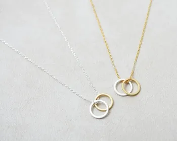 Модное ожерелье с двумя кругами для женщин