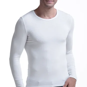 Мужское зимнее круглое нижнее белье с длинными рукавами, нижняя рубашка, тонкое нижнее белье, Модальное мужское круглое