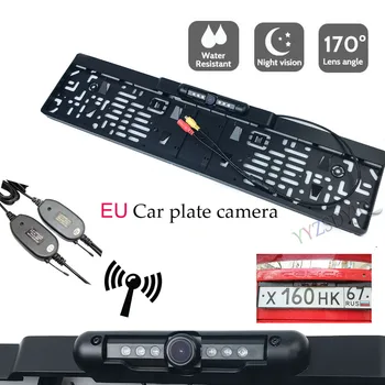 Новое поступление, Беспроводная Рамка для номерного знака автомобиля Euro, Камера заднего вида, 6 ИК-светодиодов IP68 ночного видения