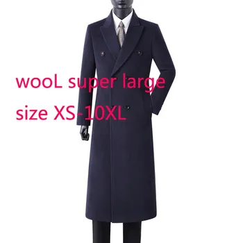 Новое Поступление, Высококачественное Модное Мужское Шерстяное пальто, Шерстяное Молодежное Зимнее Мужское X-long Двубортное Толстое Пальто Размера Плюс S-9XL10XL
