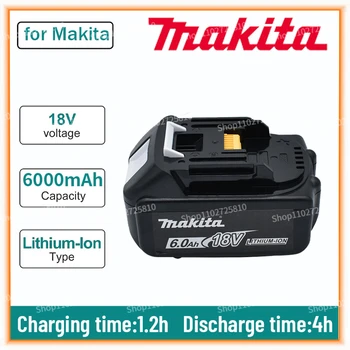 Оригинальная литий-ионная аккумуляторная батарея 18V Makita 6000 мАч, сменные батареи для дрели 18v, BL1860, BL1830, BL1850, BL1860B