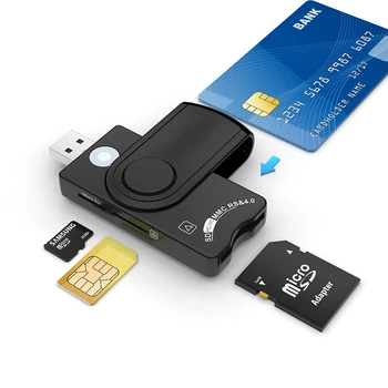 ОС Windows 7 8 10 Linux, устройство чтения смарт-карт USB SIM, для банковских карт IC / ID EMV SD TF MMC card reader USB-CCID ISO 7816