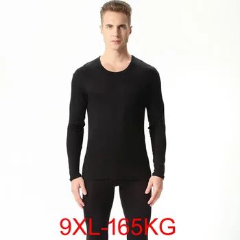 Осенне-весенние мужские комплекты термобелья большого размера, облегающая рубашка большого размера, модальный костюм для нижнего белья 7xl 8xl 9xl