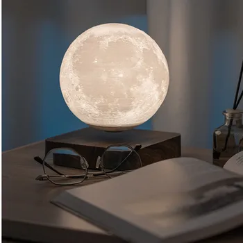 Плавающая светодиодная лампа с магнитной левитацией, Креативный 3D Лунный свет, Креативная Плавающая магнитная лампа, украшение дома и комнаты на День Рождения