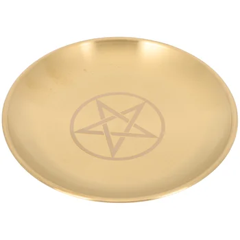 Поднос для отображения пентаграммы Ритуальная тарелка Украшение алтаря Декоративные подносы домашний металл