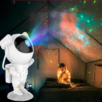 Робот, красочный проектор Галактики Звездного неба, ночник USB, светодиодный звездный ночник, Романтическая проекционная лампа для декора комнаты, подарки