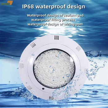 светодиодный настенный IP68 подводный светильник для плавательного бассейна 20W30W40W50W60WAC12V, светильник для рыбного пруда, изменяющий цвет RGB с дистанционным управлением