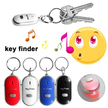 Светодиодный свисток для поиска ключей, мигающий звуковой сигнал, Контроль звука, Защита от потери ключа, Локатор, искатель, Трекер с кольцом для ключей