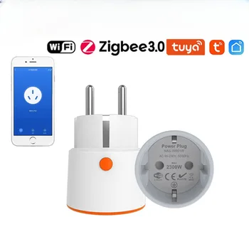 Серия Smart Home Power EU Plug 10A/16A WiFi/Zigbee Tuya Умная Розетка Alexa Voice APP Удаленная Умная Розетка Европейского Стандарта