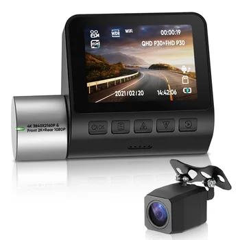 Скрытая запись видеорегистратора 4K WiFi V50 с двумя камерами Автомобильный видеорегистратор